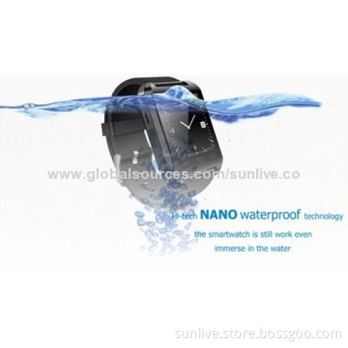 U8 smart Bluetooth watch, works w/ iPhone/Android mobile phone, with anti-lost waterproof function
